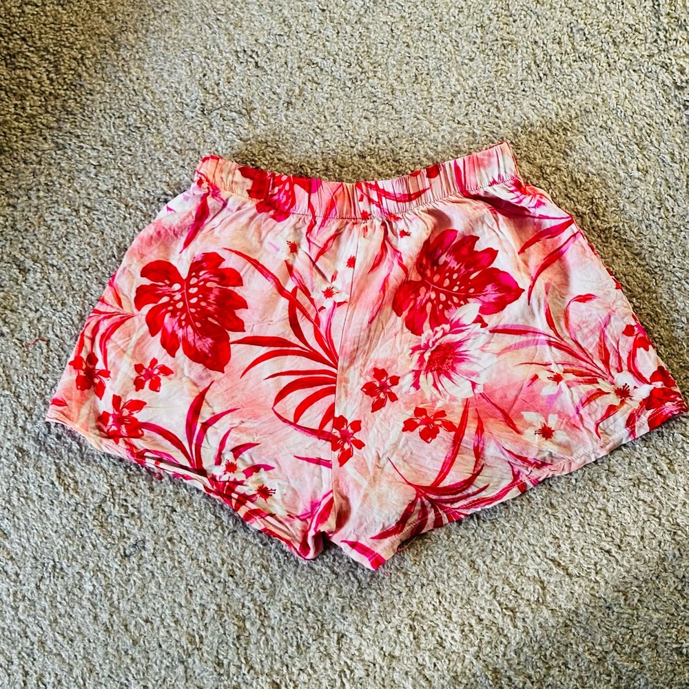 Floral Pink and Red Shorts